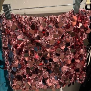 Edikted Pink Sequin Embellished mini skirt